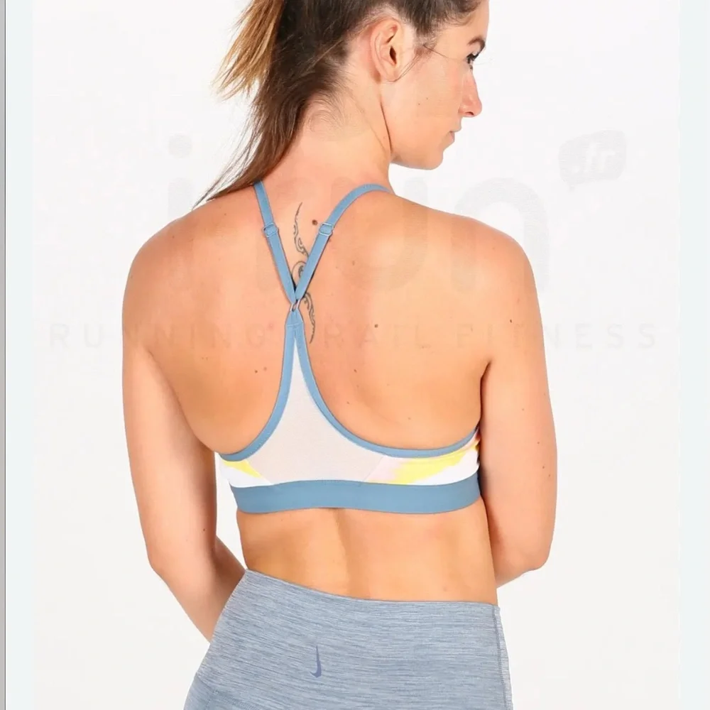Nike Dri-FIT INDY ARTIST FEMME Blue and White Sport Bra Size Medium - Picture 3 of 6